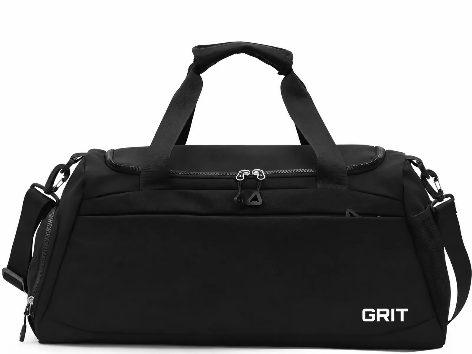 Bolso GRIT de 40 litros, negro, con manijas de cincha y bandolera